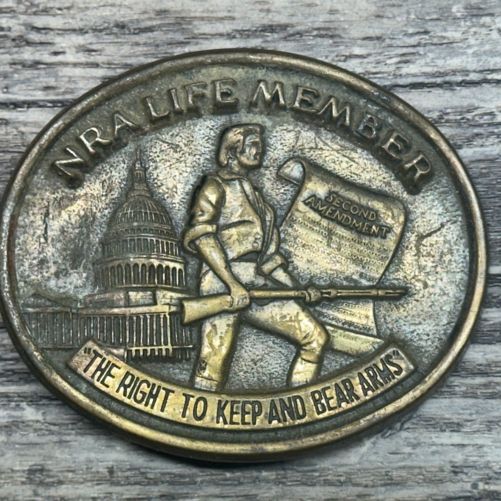 Vintage Jadco Brass NRA Belt Buckle 2nd Amendment AS IS GUC